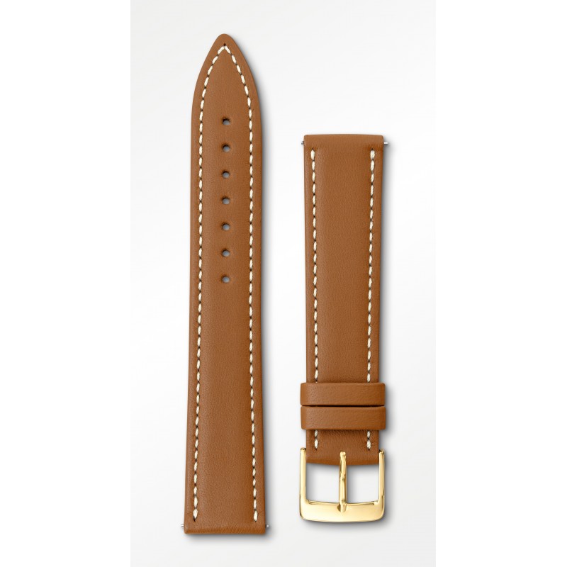 Bracelet montre cuir de veau 2 rivets style vintage - Modèle Bolide