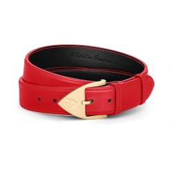 Men Belt - Calfskin - Red -...